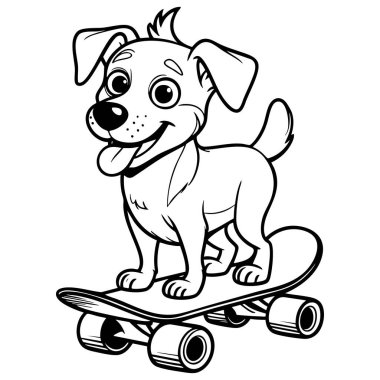 Çocuklar için kaykay boyama sayfası. Eğlence ve öğrenme.