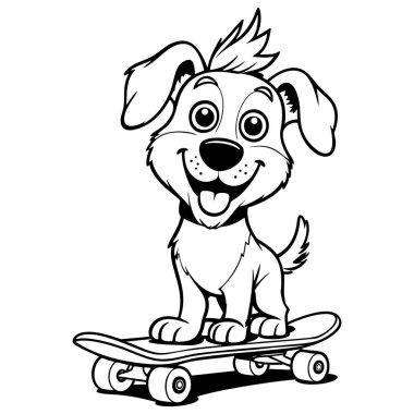 Kaykaya binen sevimli köpek yavrusu çocukların eğlencesi için mükemmel.