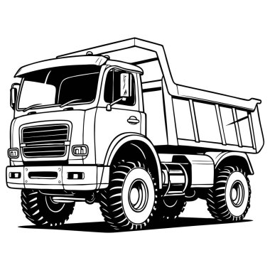 İnşaat ve ağır işlerde kullanılan detaylı bir çöp kamyonu çizimi