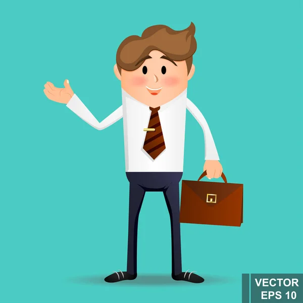 Empresario. Joven estilo Cartoon. Brillante. Emociones. Para su diseño — Vector de stock