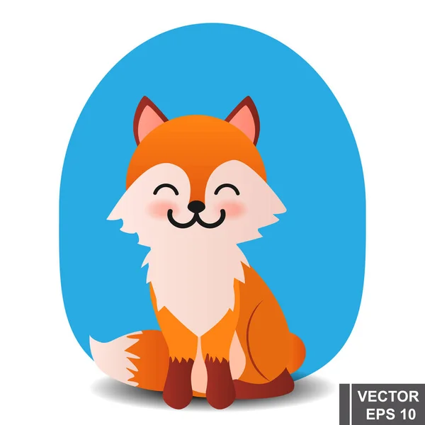 ¡Fox! Estilo de dibujos animados. Brillante. Carácter. Para tu diseño. Animales. — Vector de stock