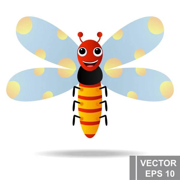 Insectos. Estilo de dibujos animados. Brillante. Genial. Verano. Para volar. Para su diseño . — Vector de stock