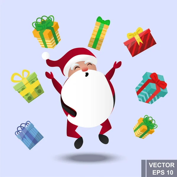 Santa Claus. Dibujos animados feliz. Año Nuevo y Navidad. Presente. Felicidad. Para su diseño . — Vector de stock