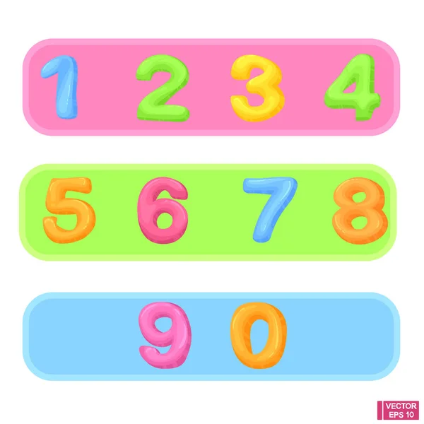 Cartoon colored numbers stickers set Stock Vector by ©Playstock