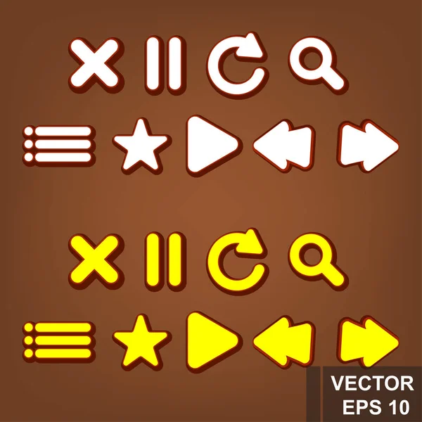 Botón. Juego. Una caricatura. Enhorabuena. Para tu diseño. Ilustración conceptual del vector . — Vector de stock