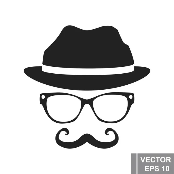 Mustache. Icon. Hair. Hippie style. For your design. — Stock Vector