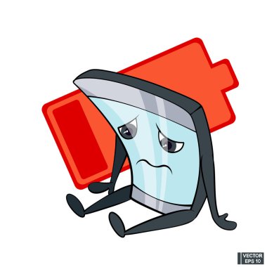 Simge çizgi film karakteri akıllı telefon.