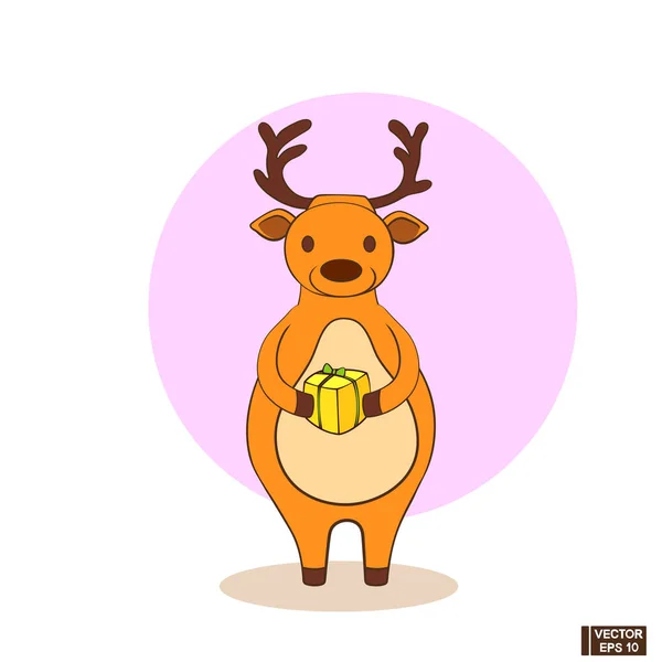 Christmas icon with a deer. — Stock Vector