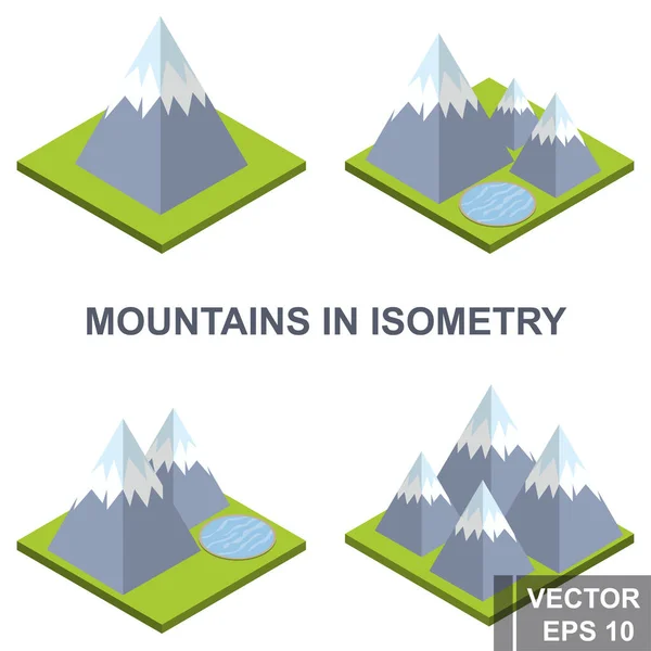 Les montagnes sont isométriques. Prêt. Vue d'en haut. Pour votre design . — Image vectorielle