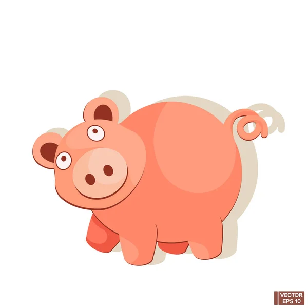 Schattig roze varken cartoon — Stockvector