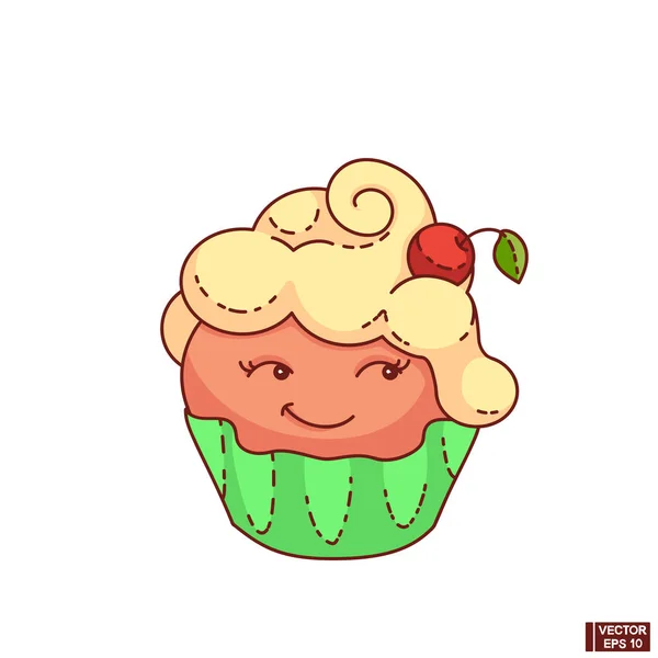 Cute cartoon muffin. — Stock Vector
