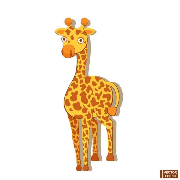Jirafa amarilla, animal del zoológico — Vector de stock