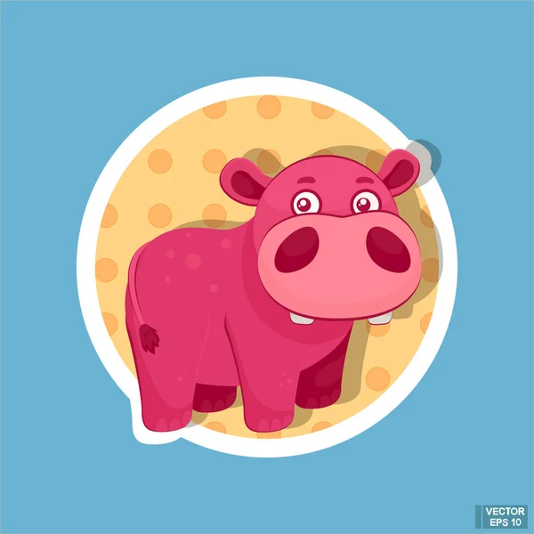 Pequeño bebé rosa hipopótamo — Archivo Imágenes Vectoriales