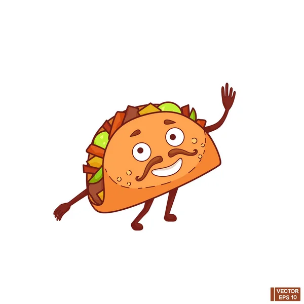 Desenhos animados engraçado tacos ícone . — Vetor de Stock