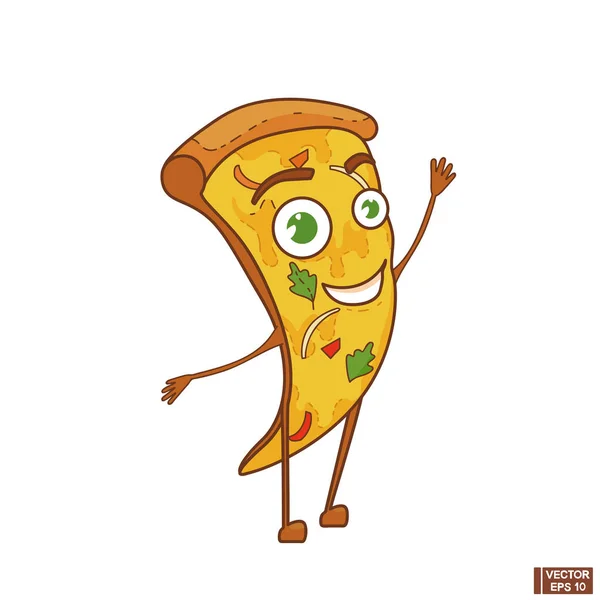 Tecknad rolig pizza Icon. — Stock vektor