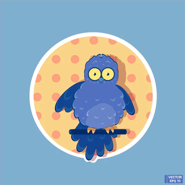 Couper bleu petit oiseau dessin animé — Image vectorielle