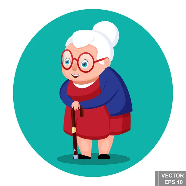 Old woman. Happiness. Elderly person. For your design. — Stock Vector