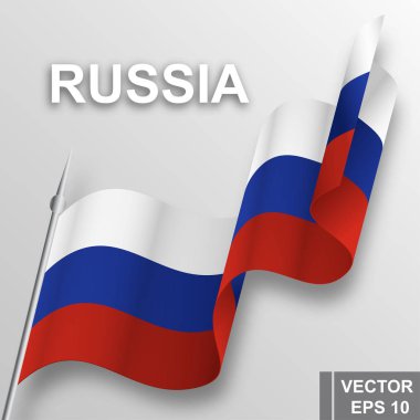 Rusya bayrağı. Harita. Devletin sembolü. Tasarımın için. Dikdörtgen.