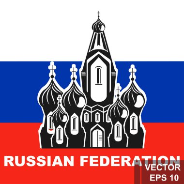 Rusya bayrağı. Harita. Devletin sembolü. Tasarımın için. Dikdörtgen.