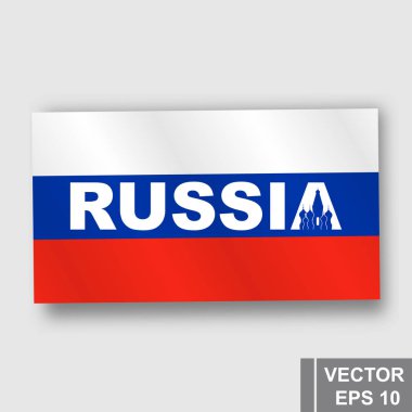 Rusya bayrağı. Harita. Devletin sembolü. Tasarımın için. Dikdörtgen.