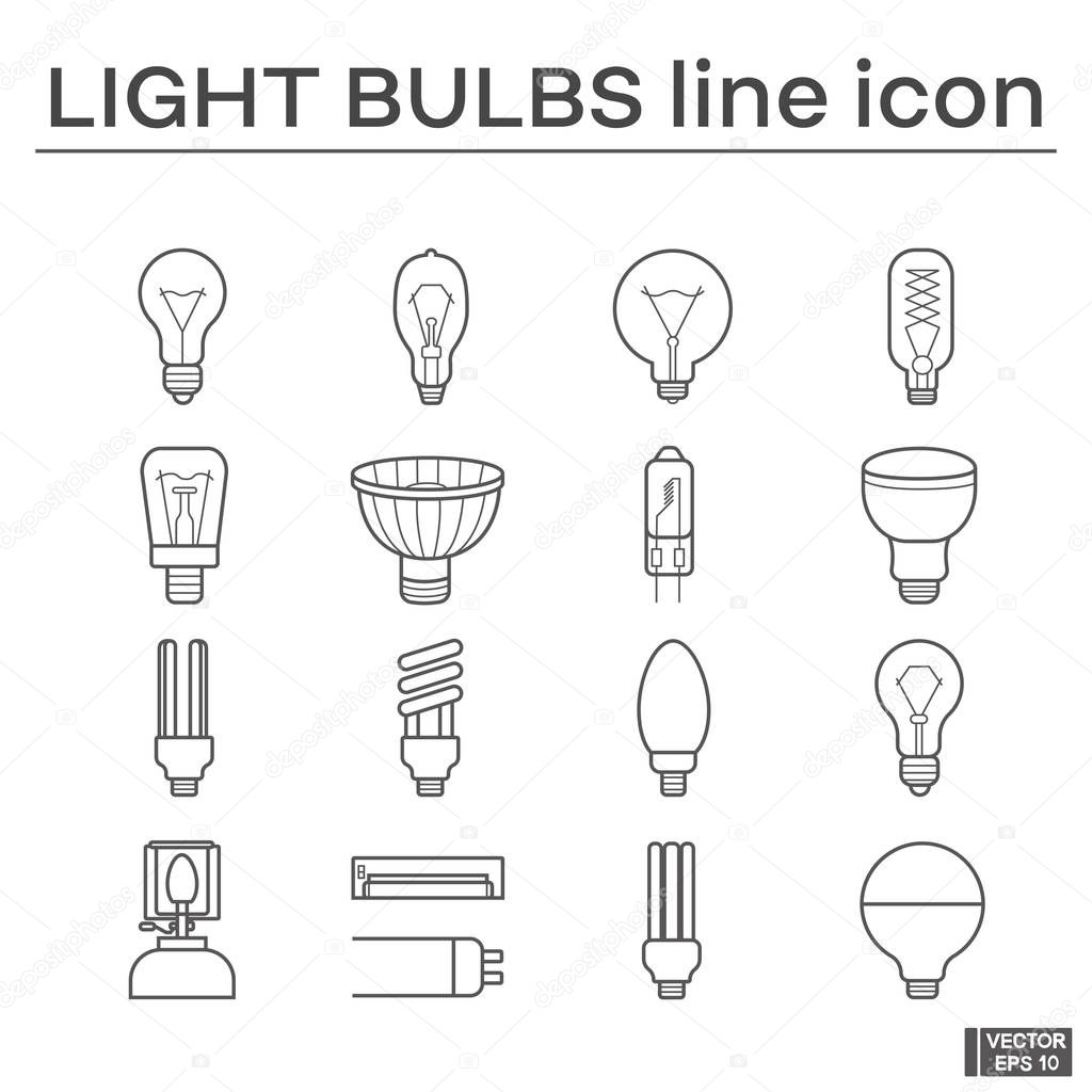 Set of light bulbs icons.