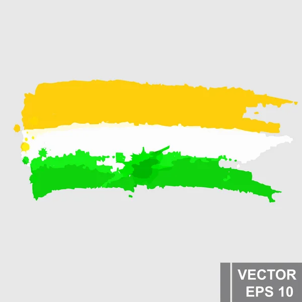 Bandera de la India. Mapa. Símbolo del estado. Para tu diseño. Rectángulo . — Vector de stock