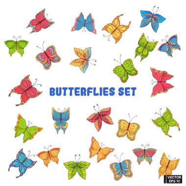 Bir çift el çizimi kelebek