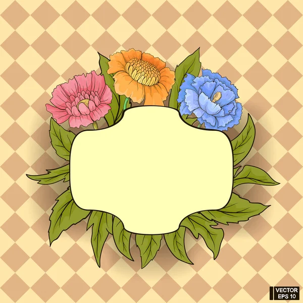 Marco con flores de colores — Vector de stock