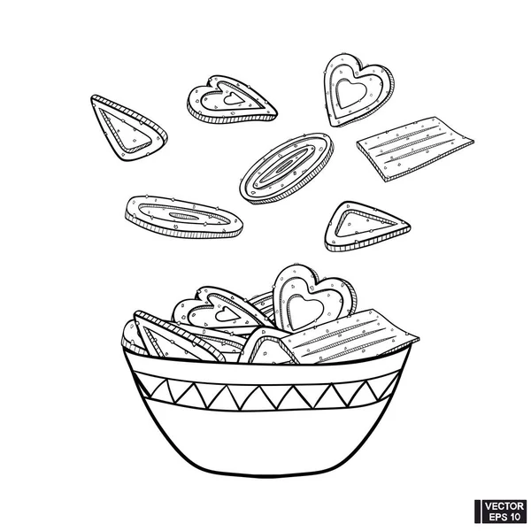 Assiette avec biscuits au sucre . — Image vectorielle