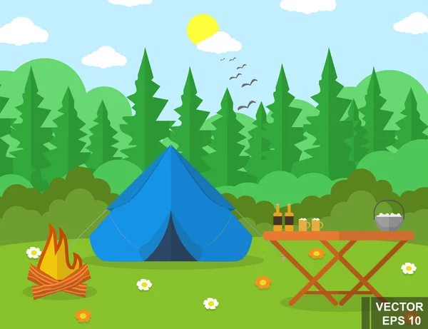 Landscape. Recreation. journey. Spring. Heat. Rest in tents. Trip. For your design.