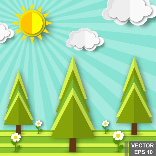 Paisaje Recreación Viaje Primavera Calentar Descanso Tiendas Campaña Viaje Para — Vector de stock