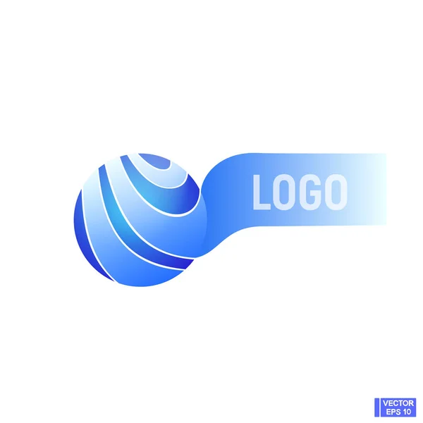 Esfera azul abstracta, logo . — Vector de stock