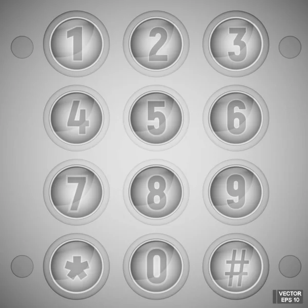 Σετ μεταλλικών γκρι κουμπιών — Διανυσματικό Αρχείο
