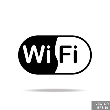 Wifi. Işareti. Simge. Beyaz bir arka plan üzerinde. İnternet. Tasarımınız için.