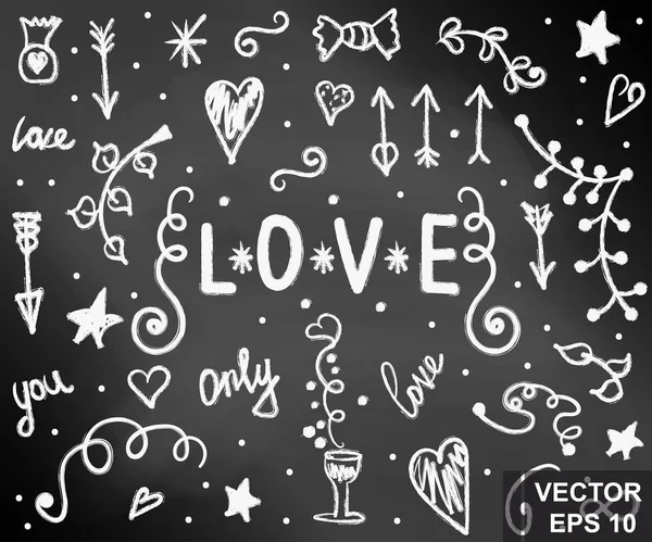 Set of love. Hand drawing. Doodle style. for your design. Stock Illustration