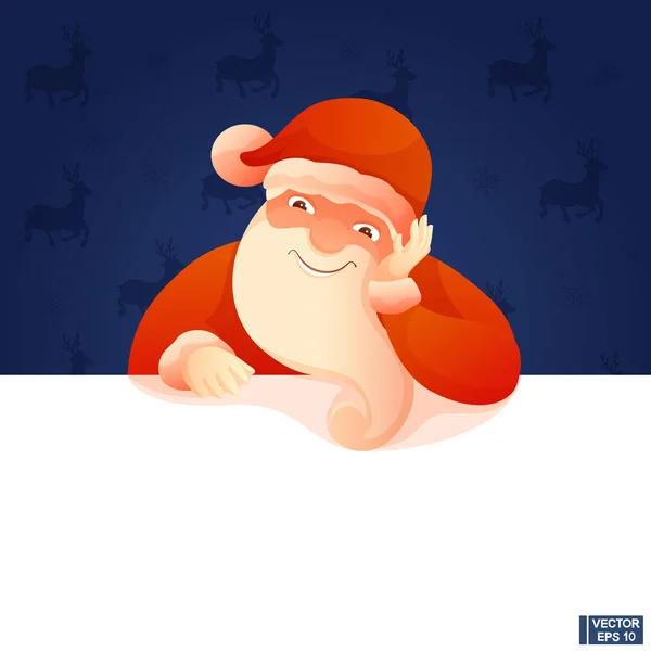 Personnage de bande dessinée Père Noël souriant. Cadre pour texte — Image vectorielle