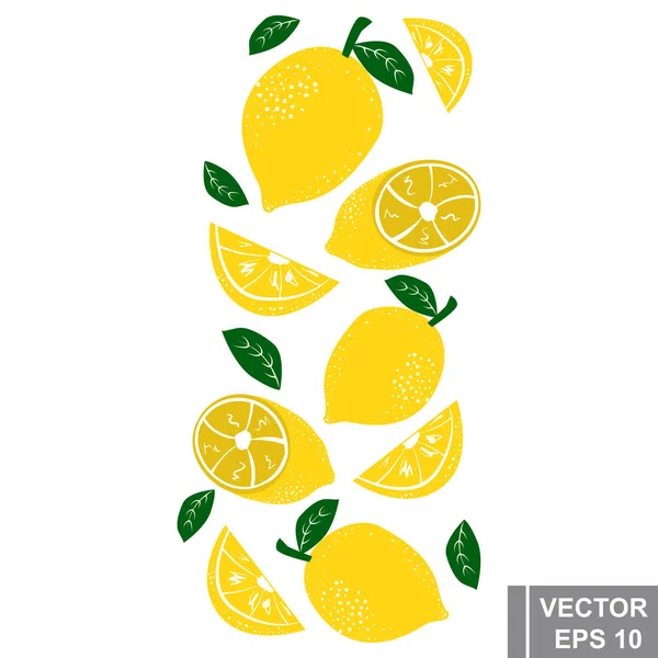 Citron. Jaune. Vitamine C. Un fruit utile. Pour votre design . — Image vectorielle