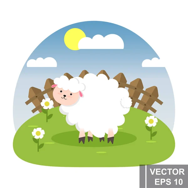 Petit mouton blanc mignon. Ensemble vectoriel. Bonne nuit. pour votre design . — Image vectorielle