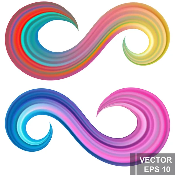 Pinceau à frottis. Peinture acrylique en vrac. Pour votre design. Curl. Lumineux . — Image vectorielle