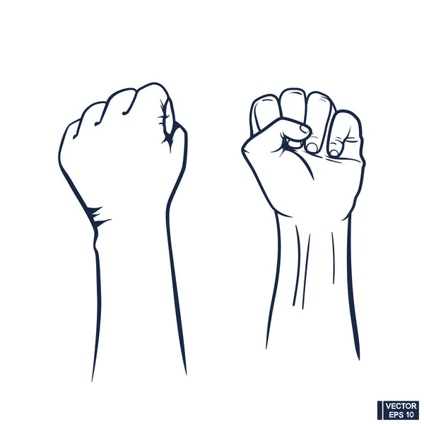 Піднятий кулак значок. Клятий кулак відбувся на знак протесту . — стоковий вектор