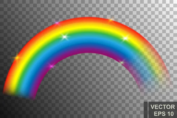 Arcobaleno realistico dei cartoni animati. Colore brillante. Dopo la pioggia. Per il tuo design . — Vettoriale Stock