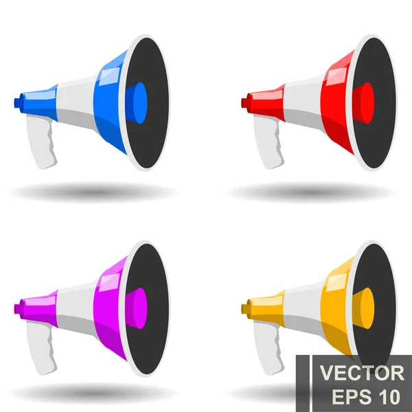 Megafone. Projeto vetorial. Alto, som aumentado. Grita. Para o seu design . — Vetor de Stock