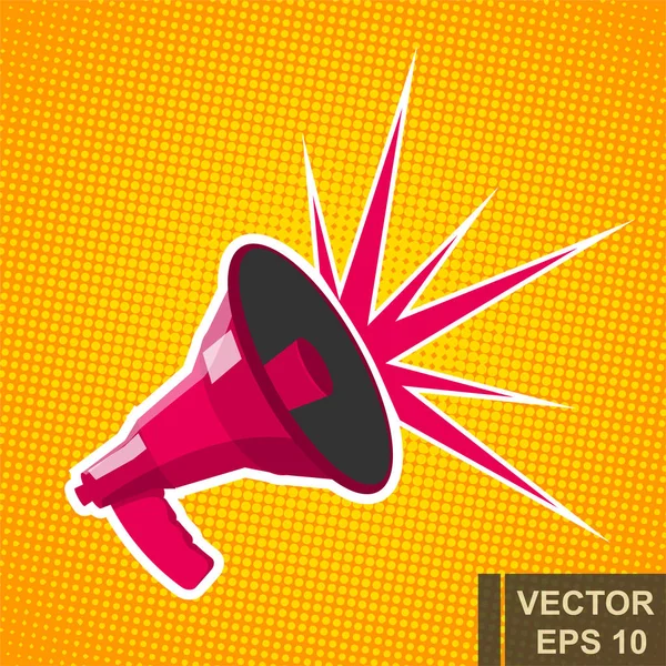 Megáfono. Diseño vectorial. Alto, sonido aumentado. Grita. Para su diseño . — Vector de stock