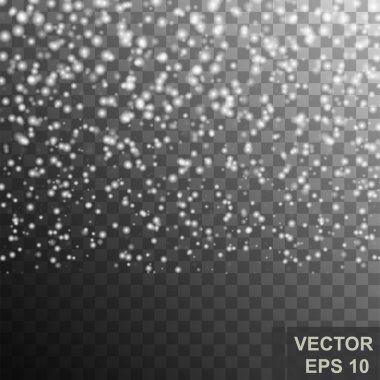 Gerçekçi kar. - Beyaz. Kış. Yeni yıl ve Noel. Kar taneleri. Tasarımın için..