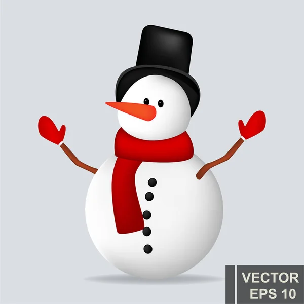 Snowman. Cartoon style. Bright. Isolated object. For your design. — Stock Vector
