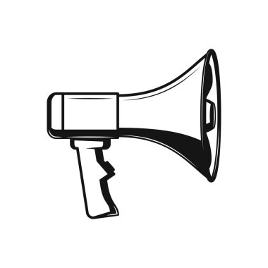 Megafon simgesi düz biçimi beyazda izole