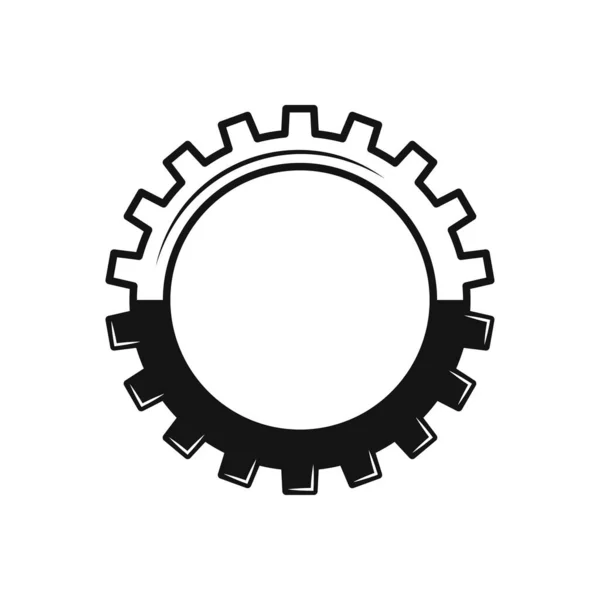 Gear Icon Flat Design Isolated White — Stock Vector