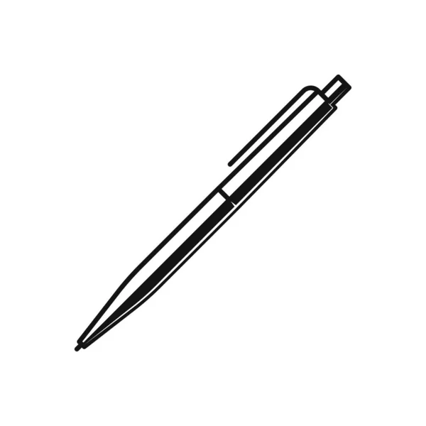 Черная Ручка Плоский Дизайн Икона Изолирована Белом — стоковый вектор