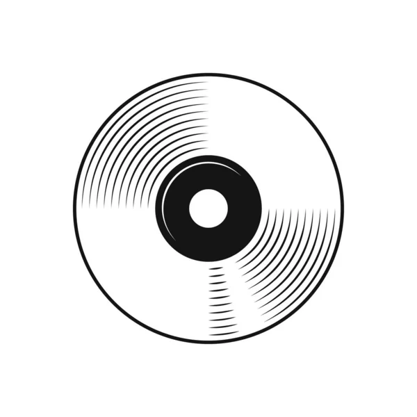 Compact Disc Schwarz Flaches Design Icon Isoliert Auf Weiß lizenzfreie Stockillustrationen