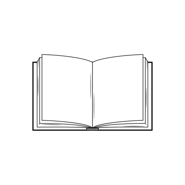 Иконка Книги Символ Плоского Дизайна Черная Икона Белом Стоковая Иллюстрация